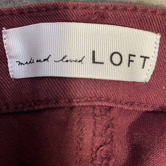 Loft, Burgundy jeans, Size 12 - Picture 8 of 10